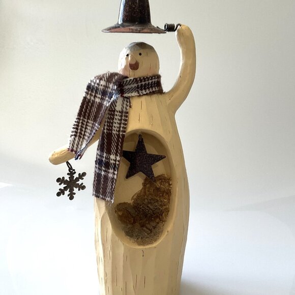SNOWMAN FIGURINE HOLIDAY CHRISTMAS WINTER 10" VINTAGE - Picture 2 of 10